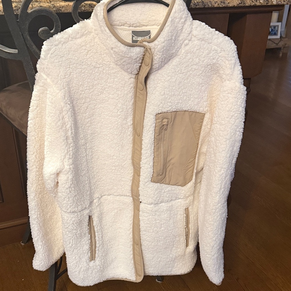 32 Degrees White Sherpa Jacket-NWT